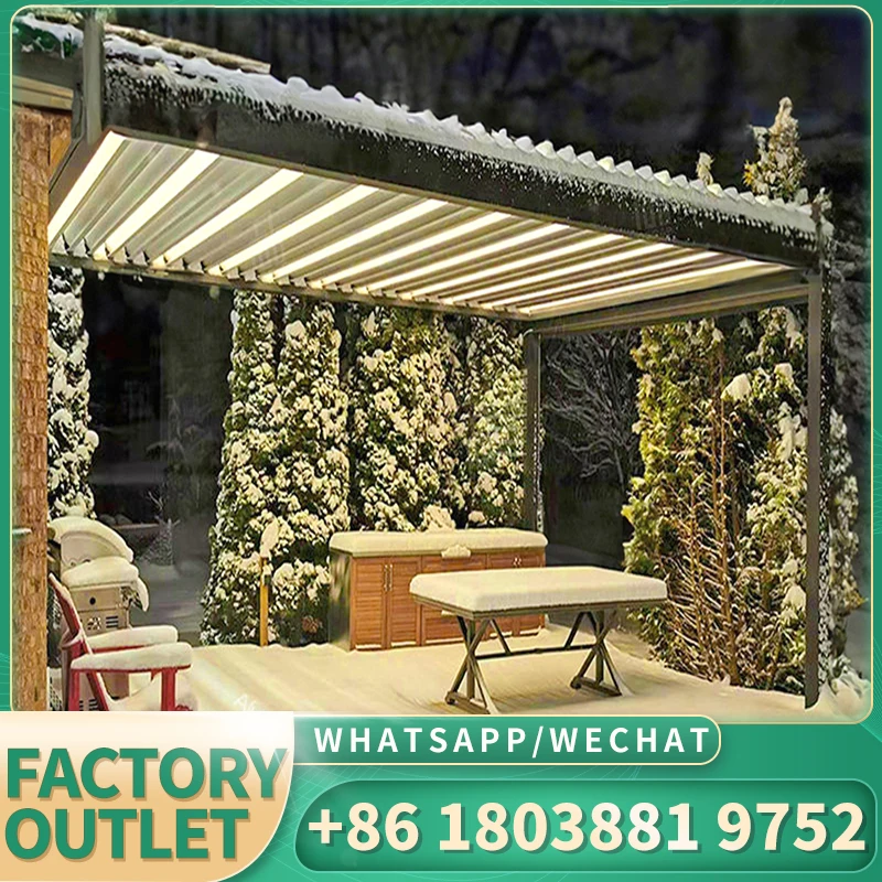 Aluminum Gazebo Electric Pergola Aluminium Outdoor Pergola Aluminium Outdoor Waterproof Louvre Pergola