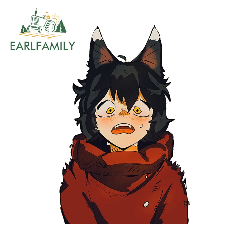 EARLFAMILY Izutsumi Theme Furry Tallstar Jake Car Stickers Chibi Animals Milk Crate Decals Nice Scratch-Proof Car Door Gadget