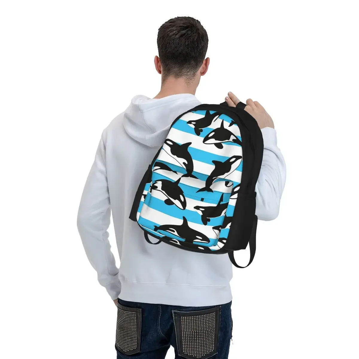 Orca Killer Whale mochilas para niños y niñas, mochila escolar de dibujos animados para estudiantes, mochila de viaje, bolso de hombro