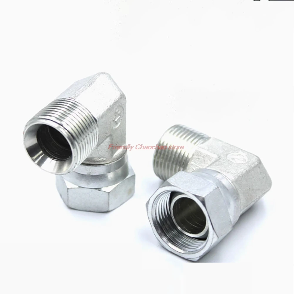 1PCS British Hydraulic Oil Pipe Elbow Cap Union 2B9 Inner And Outer Wire Right Angle 2/4-Point Cylindrical G Thread 90 ° Joint