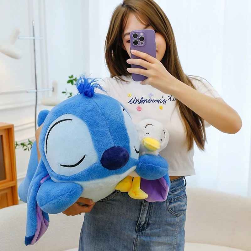 

New 45/65cm Disney Stitch Baby Donald Duck Plush Doll Soft Skin Hugging Duck Pillow Backrest Lilo&Stitch Doll Girl Gift