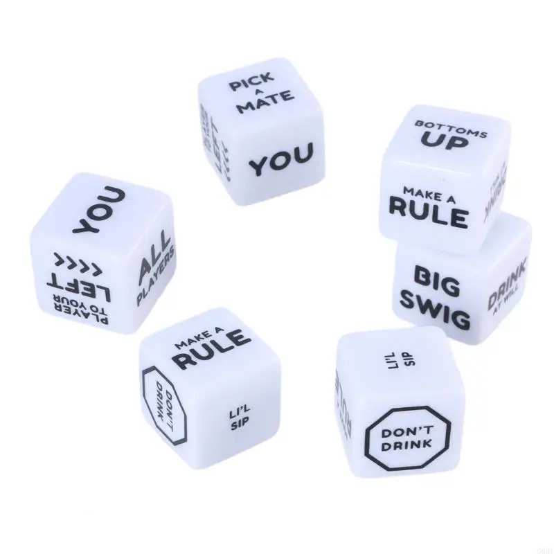 G6DE Finger Guessing Dices Party Favor Entertainment Decider Dices Acrylic Adults Party Game Playing Dices Drinking Dices