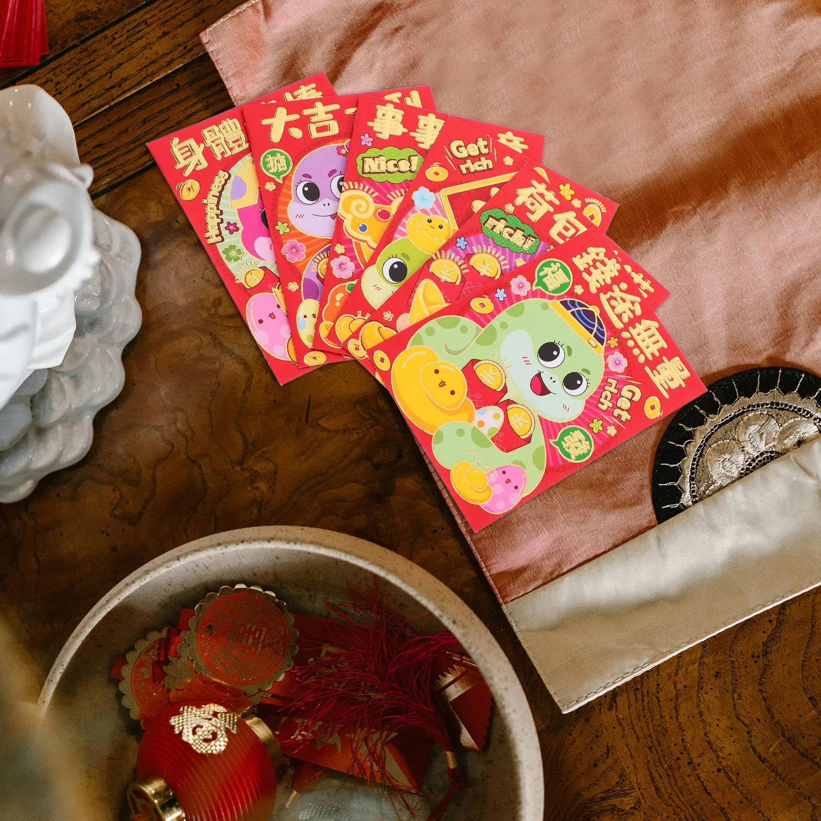 

36Pcs Cartoon Red Envelopes Paper Material Versatile Use Lunar New Year Gift Red Packets Chinese New Year Lucky Money Envelopes