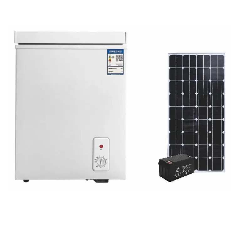 Langle Factory Solar Fridge 85-200L DC AC Inverter Deep Freezer Rechargeable 12V 24V Solar Energy Car Mini Refrigerator