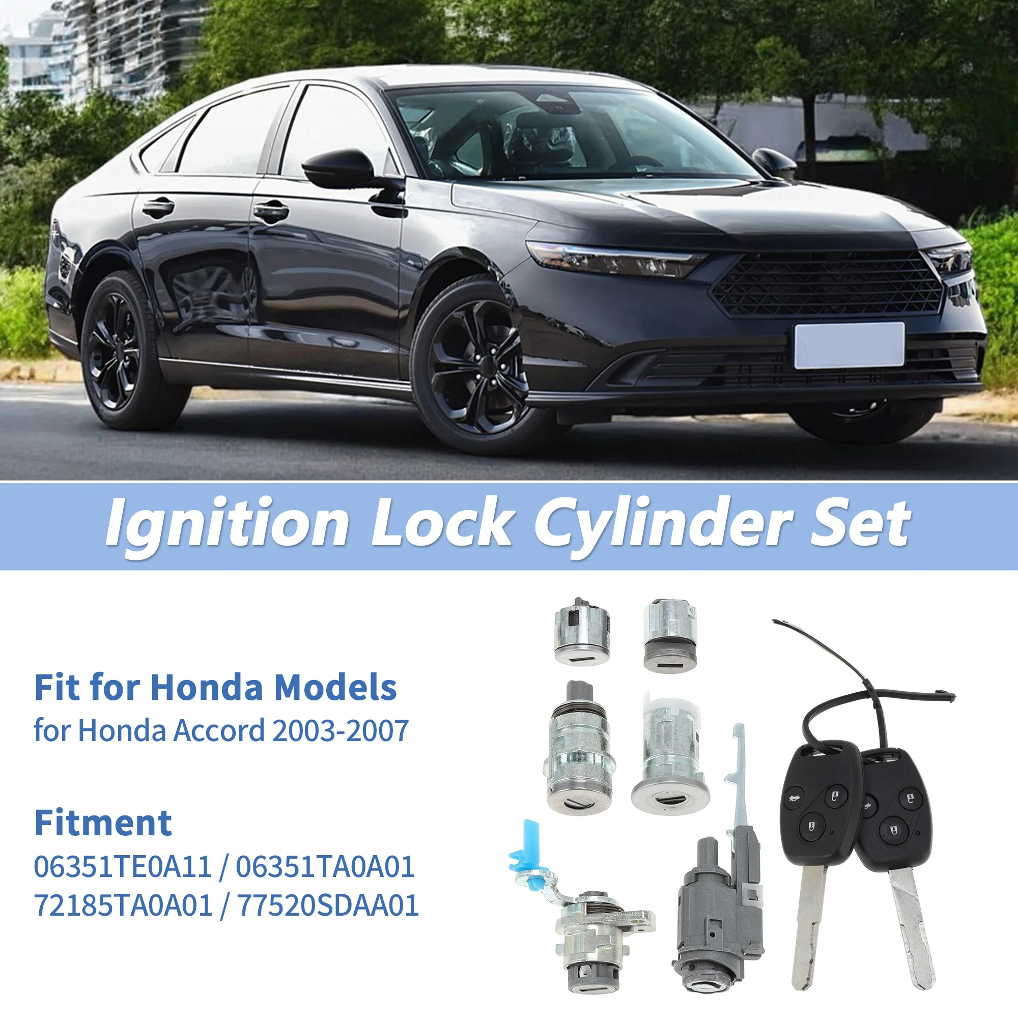 

UXCELL No.06351TE0A11 Ignition Lock Cylinder and Door Lock for Honda Accord 2003-2007