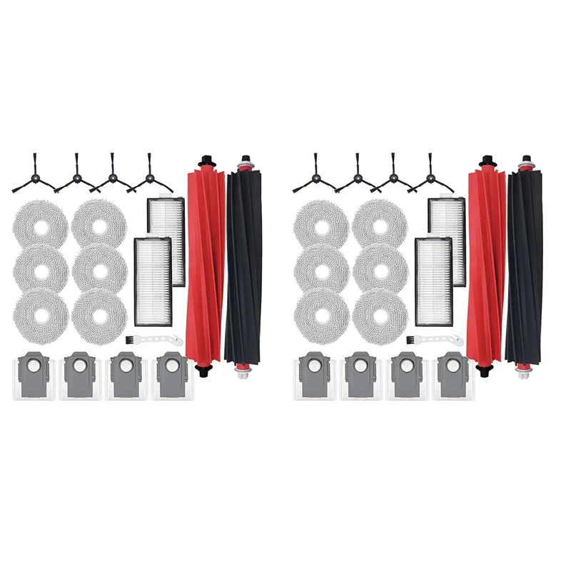 A93E-2 Set For Roborock Qrevo Master Vacuum Cleaner Main Side Brush HEPA Filter Mop Cloth Dust Bags Replacement Parts