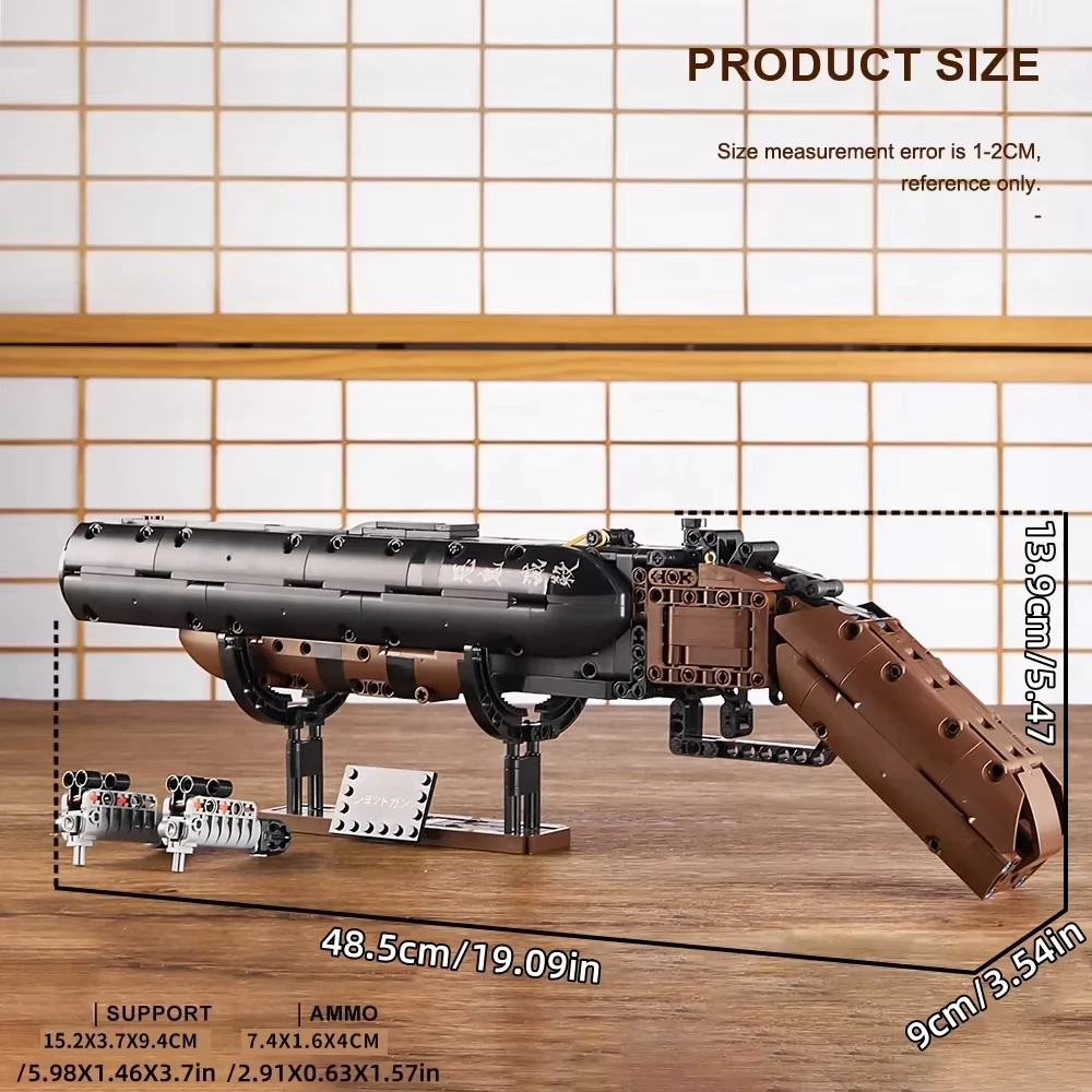 890 pçs criativo montagem técnica tijolos moc espingarda modelo blocos de construção kit brinquedo presente para adultos projeto diy