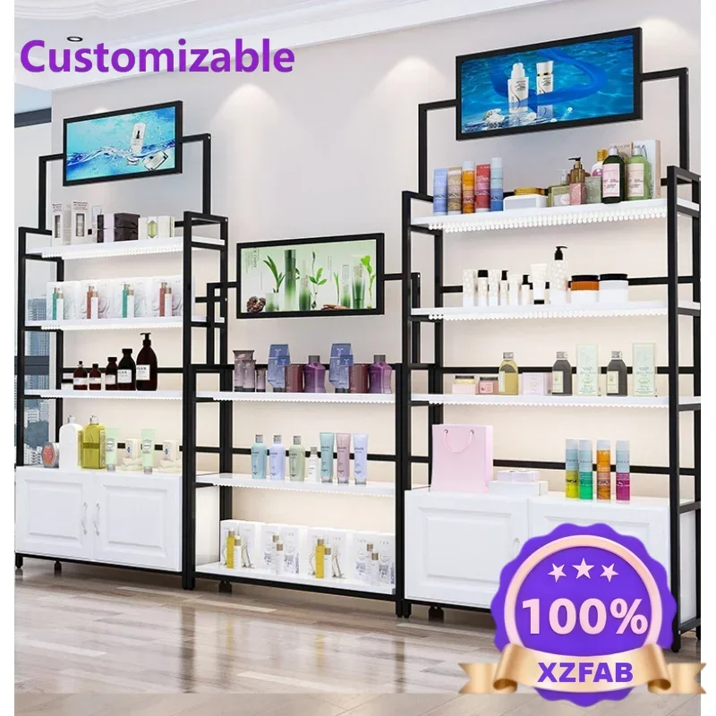 Factory Direct 2026 Custom, Beauty Products Shop Shelf Display Retail Cosmetic Display Stand Cosmetics Display Shelves Wooden Wa
