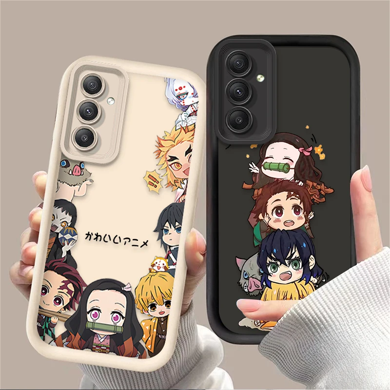 Lovely Demon Slayer Matte Case for Samsung Galaxy A35 A55 A15 A25 A16 A06 A05 A05S A24 A13 A23 A12 A22 A32 A52 A71 A51 4G Cover