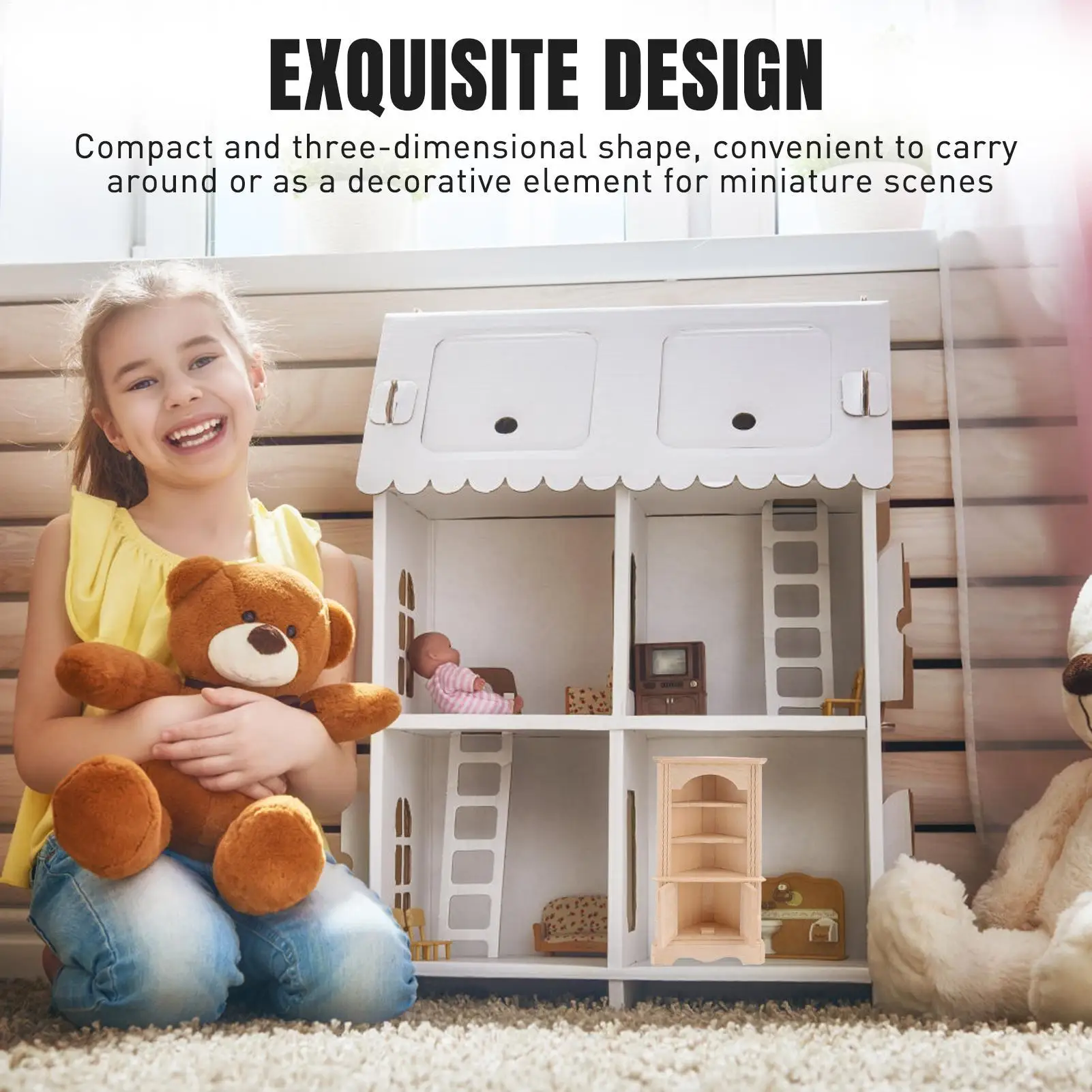 

Miniature Cabinet Small Cabinet Model Decor for Desk Collectible Handcrafted Statue Decorative Doll House Accessories for Kids