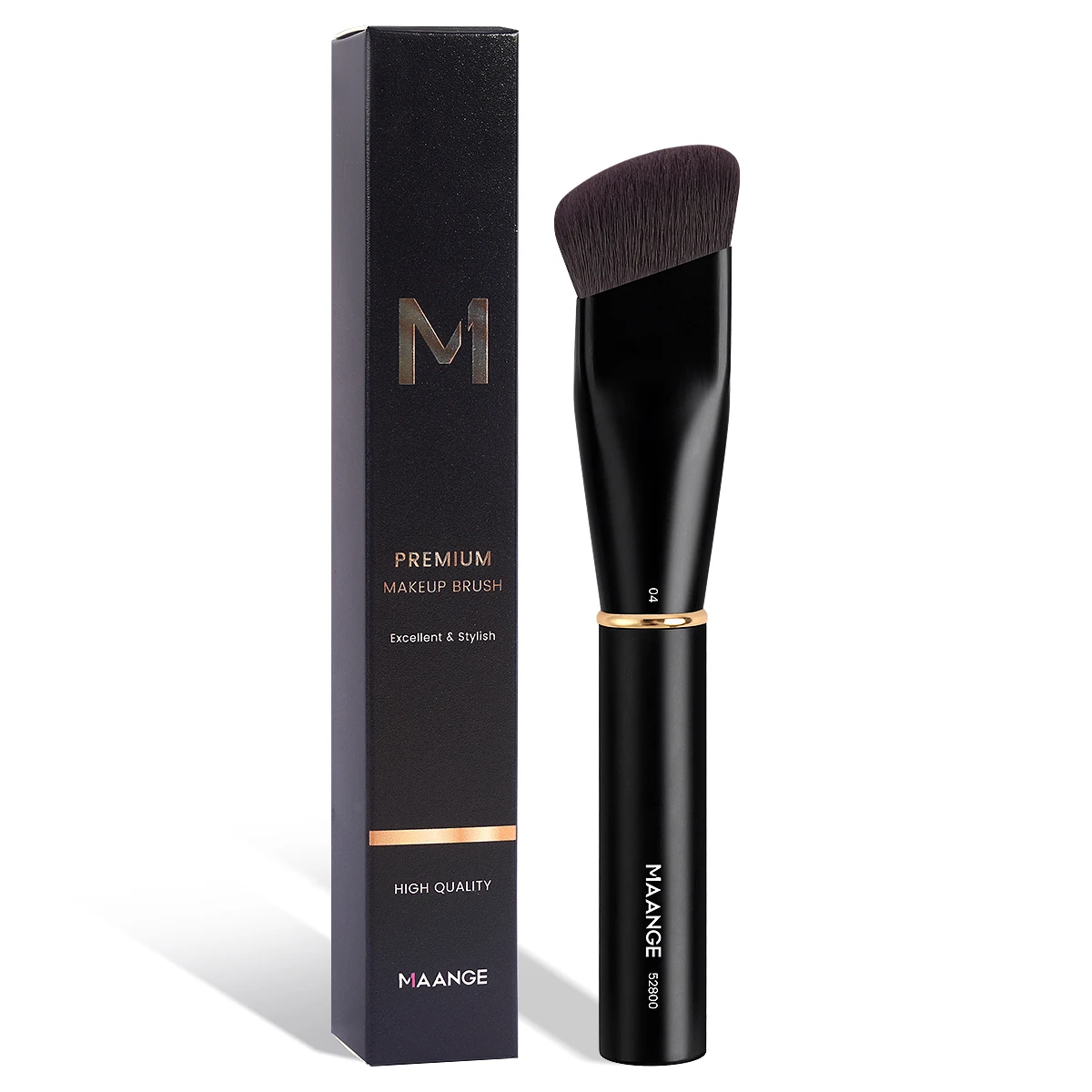 Maange 1pc pincel de maquiagem de base inclinada pincel corretivo de cabelo macio para misturar líquido, creme impecável em pó ferramenta de beleza