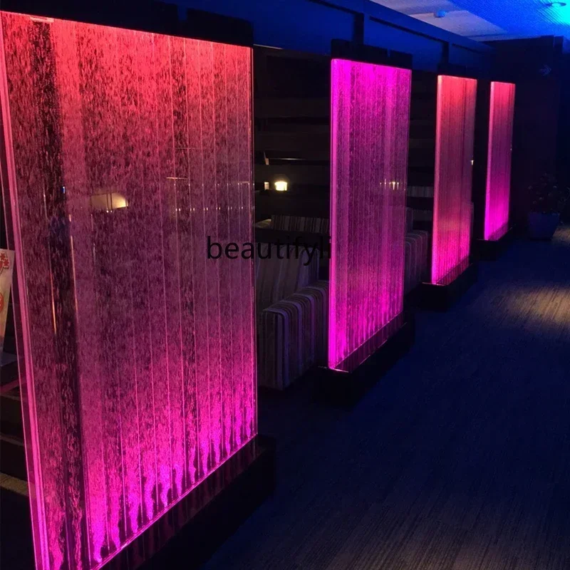 Customized Large Acrylic Screen Water Curtain Wall Water Bubble Wall Creative Fish Tank Entrance   christmas decorations