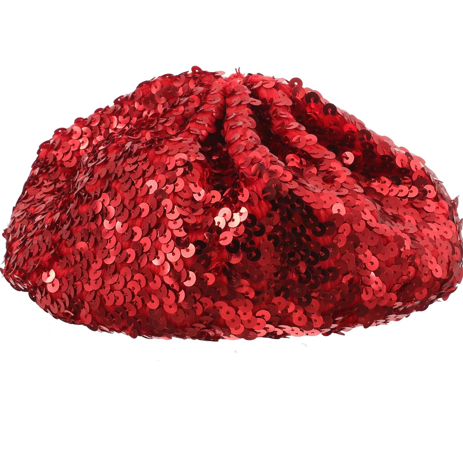 Women Fashion Berets Sparkle Sequins Beanie Hat Costume Accessories for Dance Performance (Red) women beret hats fashion