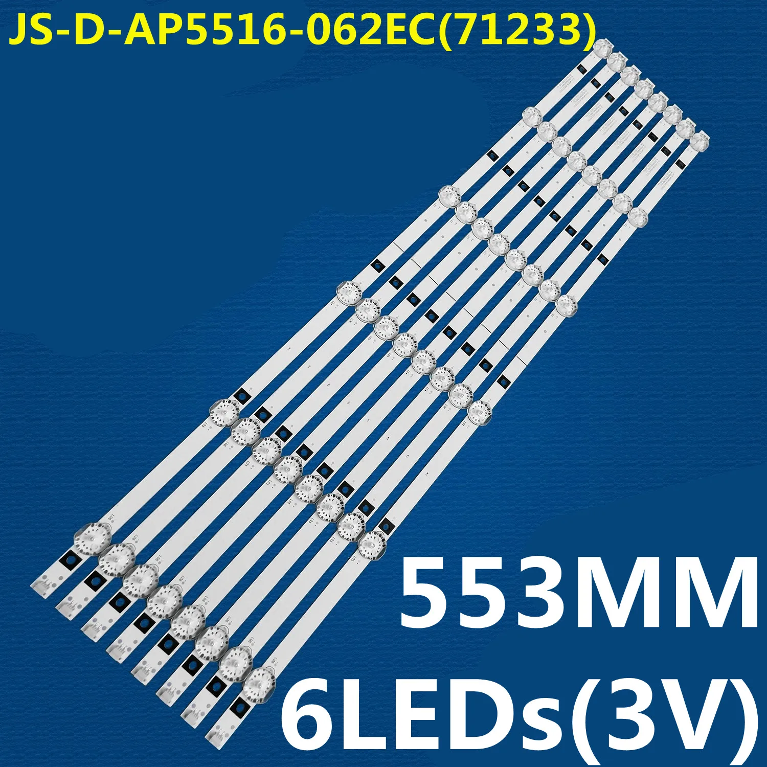 

8 шт., 554 мм, светодиодная лента для подсветки, 6 ламп для LY550-DH01 W-LED550WT4K JS-D-AP5516-062EC (71223) JS-D-AP5516-061CC (71026)