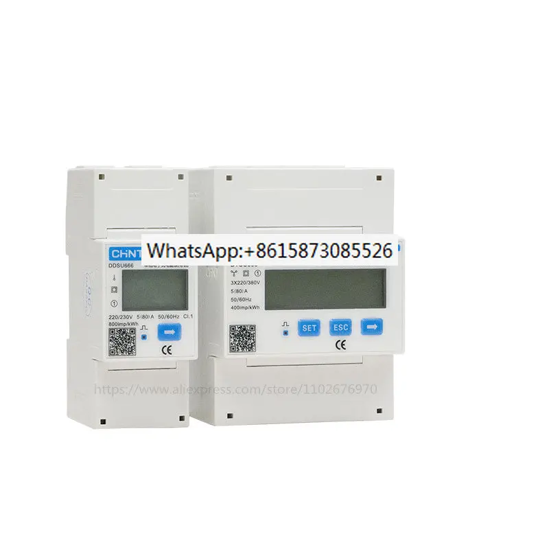 

CHNT CHINT DDSU666 DDSU666-H DTSU666 Single Phase DIN-Rail Meter 5(80)A 1.5(6)A (RS485) Power Inverter Electric Meter