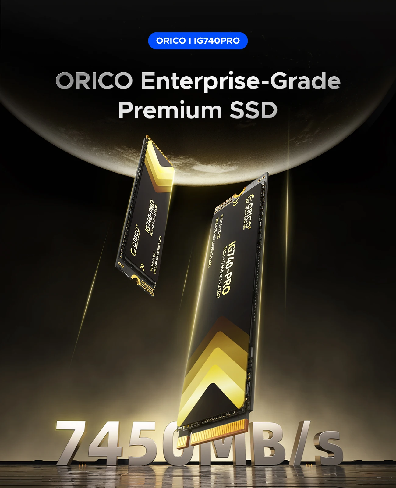 ORICO NVMe Internal SSD Solid State Drive PCIe Gen4 M.2 2280 7450MB/s for Workstations PlayStation 5 Gaming PC