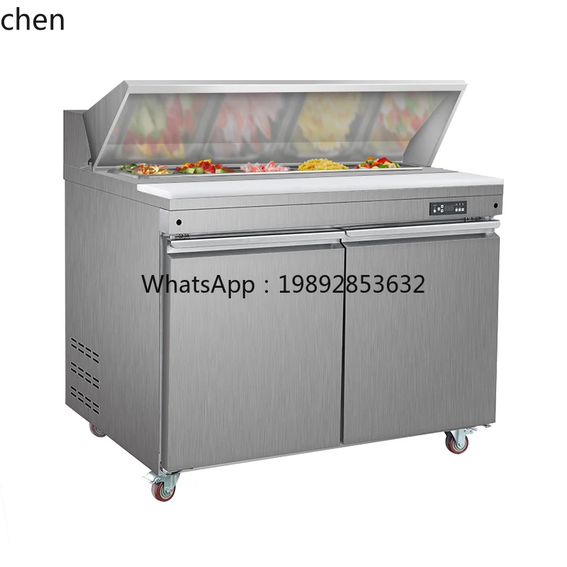 Salad Cabinet Commercial Salad Cabinet Slotted Fruit Fishing Display Refrigerated Fresh-keeping Cabinet