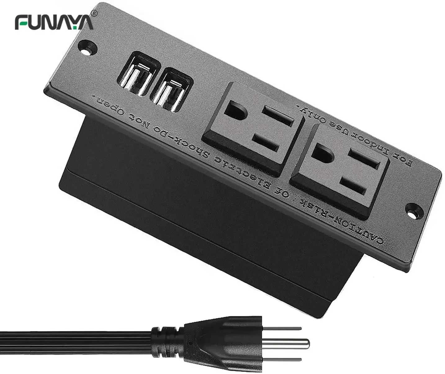 UL 15A Table Sockets Power Strip Desk Furniture with 2 Outlets 2 3 USB Ports 2.1A  AC 110V 220V Black Hidden 2m Strip Socket