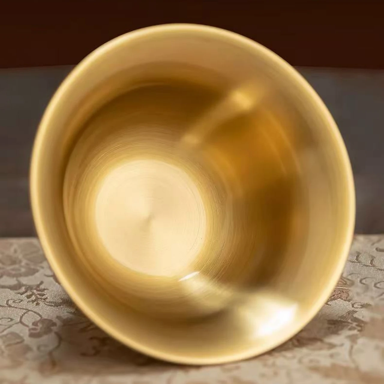 Buddhism Altars Brass Bowl,Vintage Engraving Auspicious Exquisite Texture Cup,Tibetan Handicraft Holy Bowl Buddhist Item