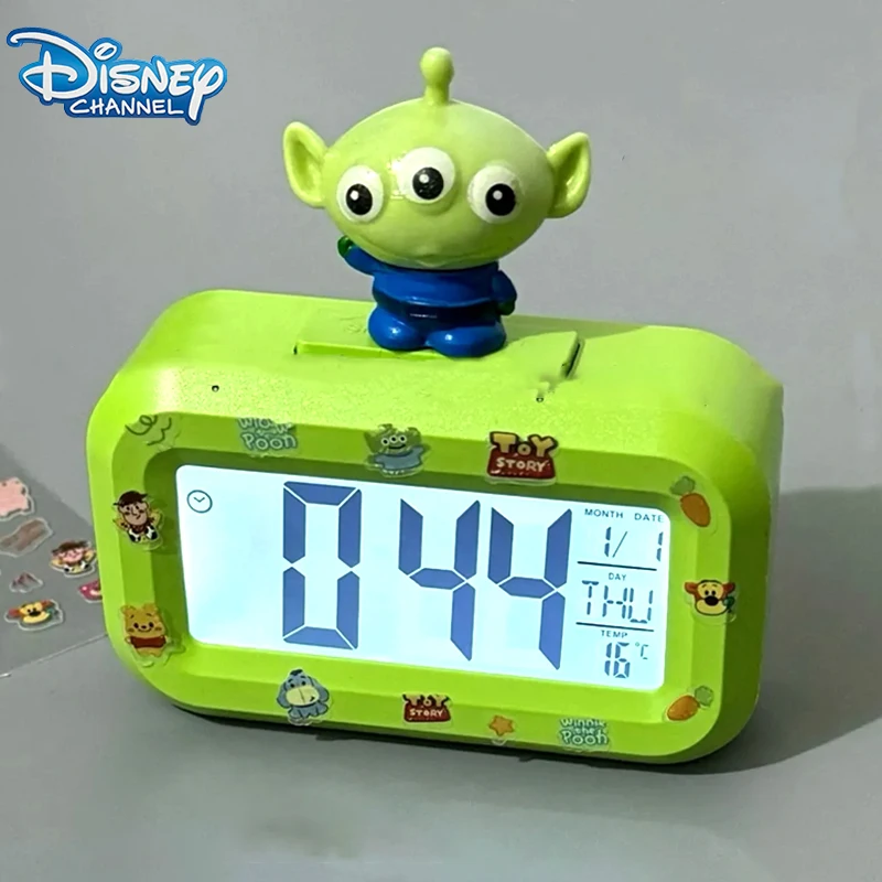 Disney Toy Story Alien sveglia fai da te carino luminoso orologio da comodino Cartoon multifunzione Desktop orologio da tavolo regalo di compleanno