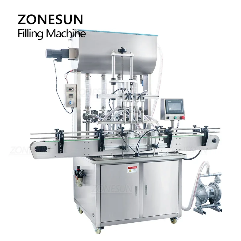 ZONESUN ZS-YT4T-4PM Riempitrice automatica per riscaldamento e miscelazione di liquidi per pasta di peperoncino al curry