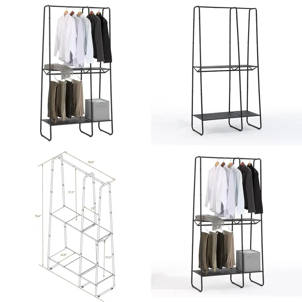 

Sturdy Metal Standing Garment Rack for Small Spaces - Black