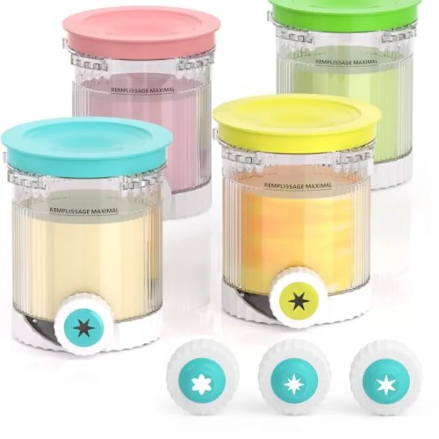 

Creami Swirl Containers NC701 NC701C + Swirl Nozzle Compatible with Ninja Swirl CREAMi Ice Cream and Soft Serve Maker, Creami S