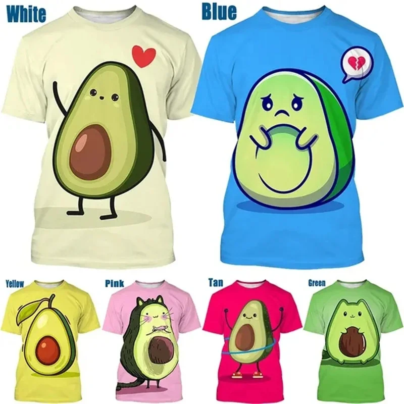 

Fashion 3D Printing Avocado T Shirts For Men Comfortable Personality Cartoon Fruit Short-sleeved Casual Tops Women Clothing