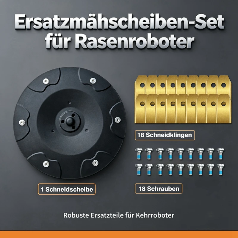 DT16 Replacement 6-Blade Disc Kit 18 Pcs for Gardena Sileno+ Flymo Easi Life Lawn Mower Part for Gardena Sileno Life