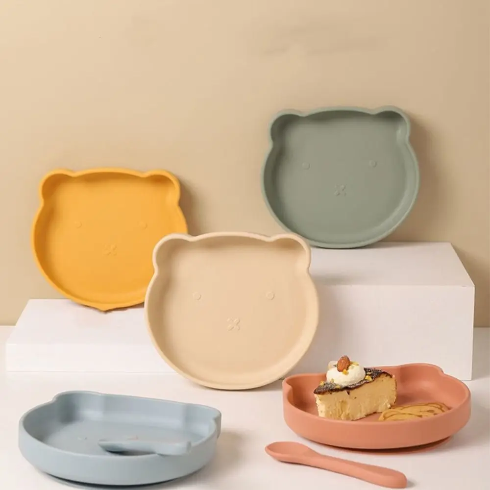 

Shatter-proof Silicone Baby Bear Plate Food-grade Bear Children's Feeding Tableware Baby Supplementary