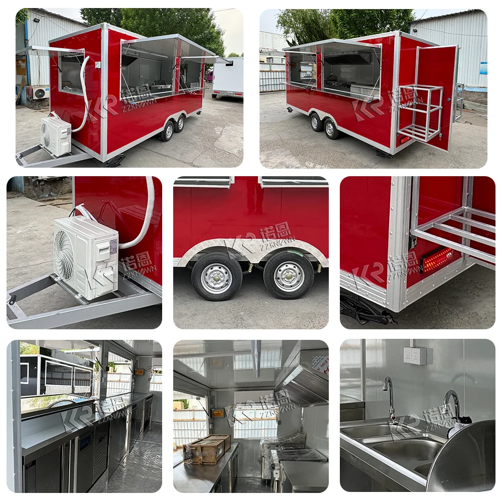 OEM Commercial Mobile Food Truck for Sale Stainless Steel Hot Dog Food Carts Street Dicing Van with Fast Food Snacks