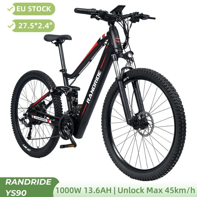 RANDRIDE YS90 1000W 45km/h VTT Électrique Tout Suspension Freins Hydrauliques
