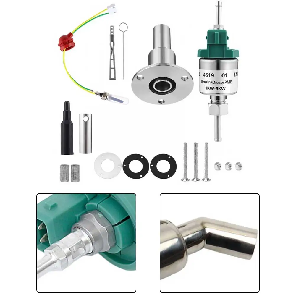 Car 12V 2KW Glow Repair Kit Fuel Metering Pump For Espar Airtronic Diesel Heater Stainless Steel Emission Fitting 24mm Car Acc