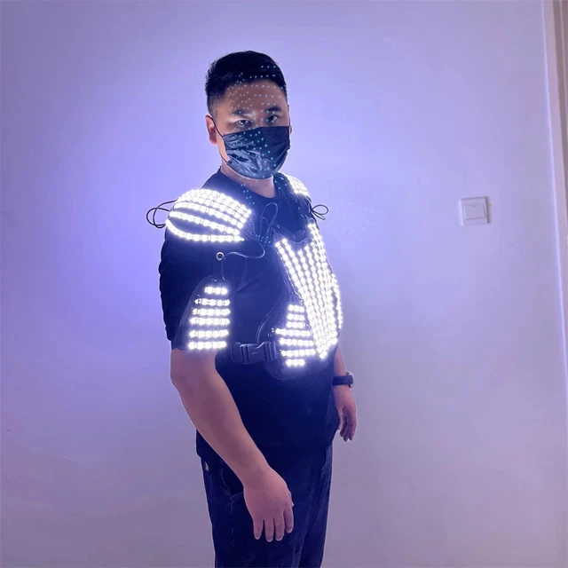 Newest LED  Armor Display Costumes Colorful Light Club Show Glowing Outfits Party Performance Suit