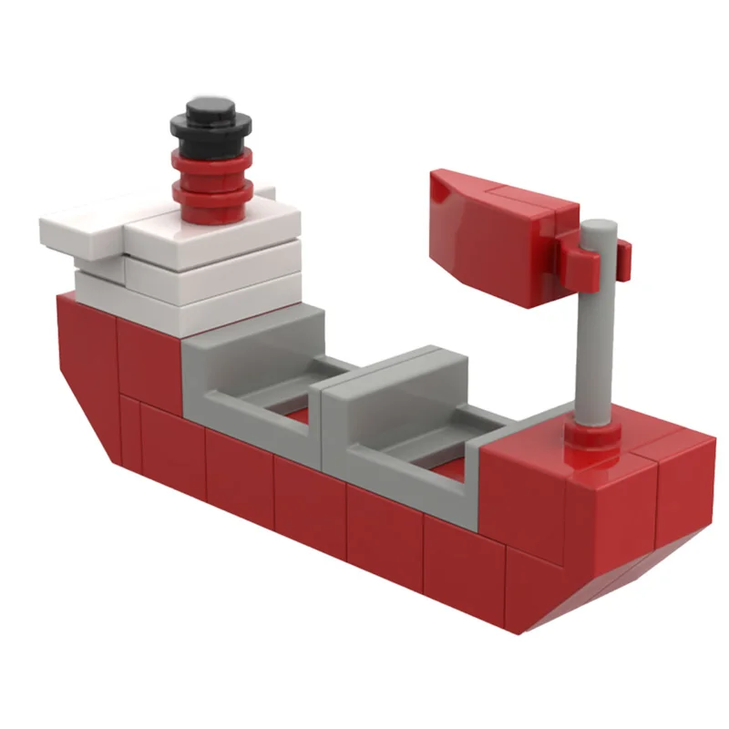 

Строительный блок MOC, мини-красный грузовой корабль, технология, модульные строительные блоки, модель, обучающая игрушка «сделай сам», детские подарки на день рождения