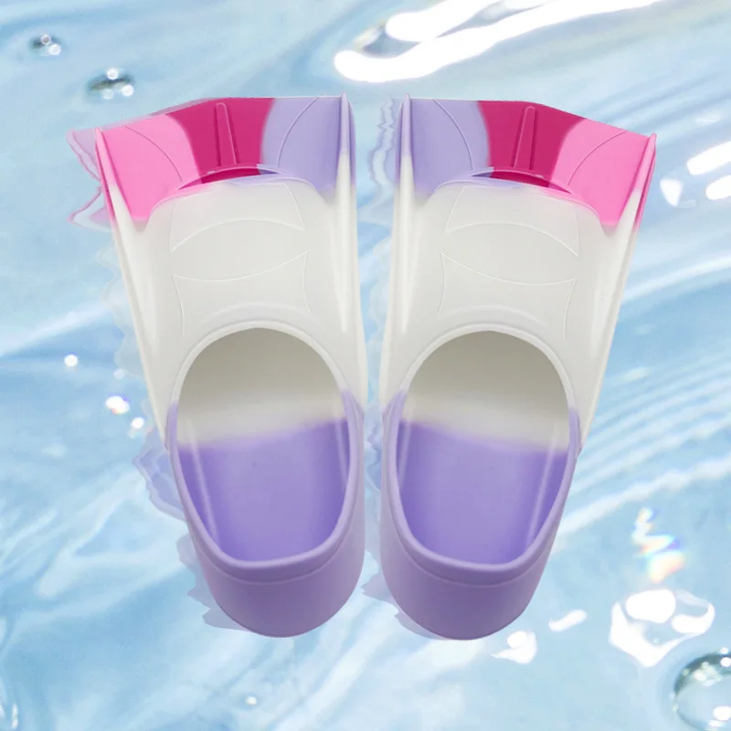 Children's Auxiliary Swimming Booster Flippers Freestyle Silicone Swimming Fins Short Flippers Dive Training Gear