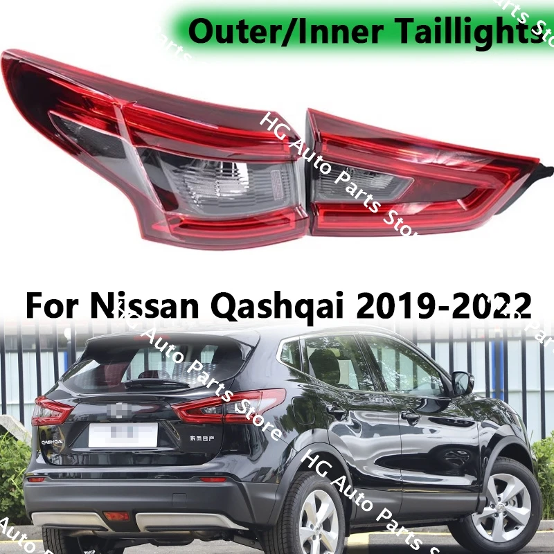 

Для Nissan Qashqai 2019 2020 2021 2022, автомобильные левые и правые задние фонари, задний бампер, внешний задний фонарь, стоп-сигнал, задний фонарь, задний фонарь