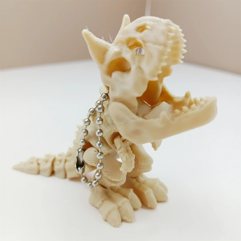 

3D Printed Tyrannosaurus Rex Skeleton Model – Rotatable Joints, Decor & Fidget Toy, Dinosaur Gift for Kids’ Birthdays, Keychain