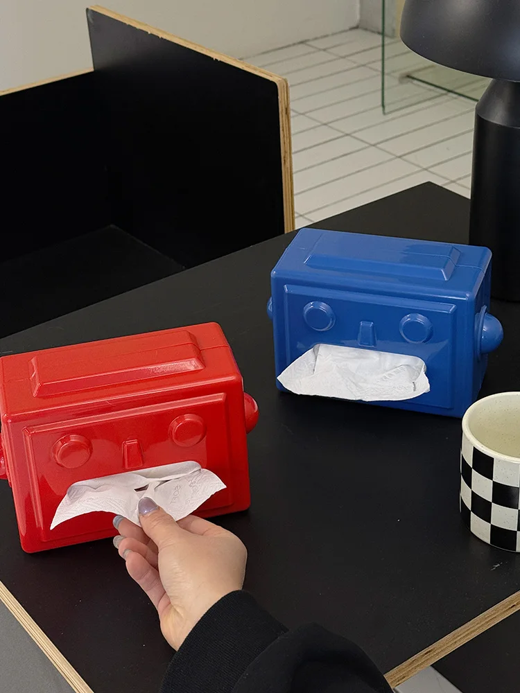 Kreative Roboter-Taschentuchbox Aufbewahrung Serviettenhalter Papierbox Dekoration Desktop-Taschentuchhalter Küchen-Taschentuchbox Geschenk für Freunde – Detail 2