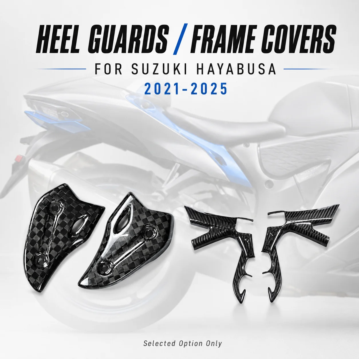 Heel Guards Footrest Bracket Frame Covers Carbon Fiber Rear Side Trim for Suzuki Hayabusa GSX1300R 2021-2025 Motorcycle Parts