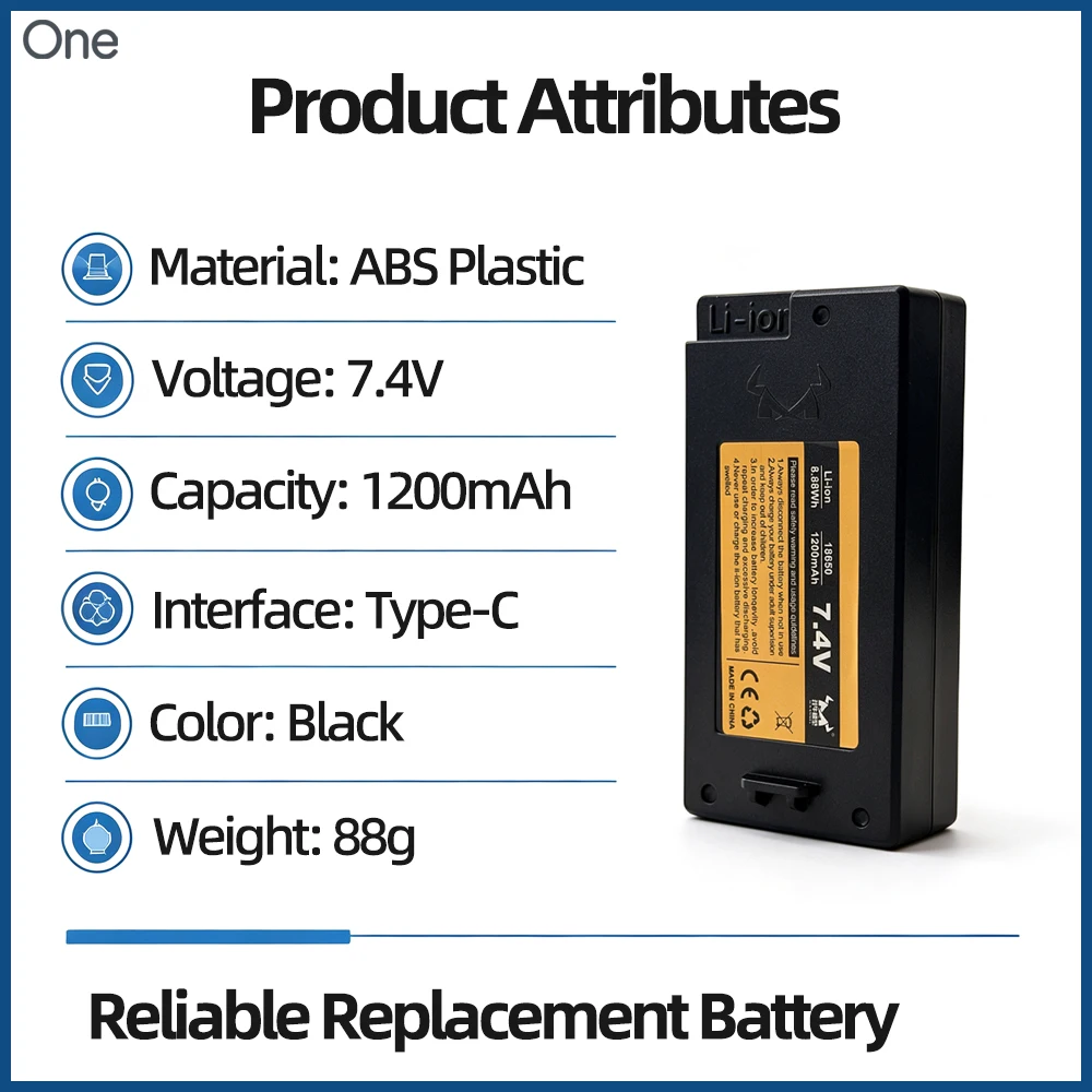 2S 7.4V 1200mAh Original Li-ion Battery High Capacity Rechargeable Replacement for MN300 MN300S RC Crawler Off-Road Vehicles