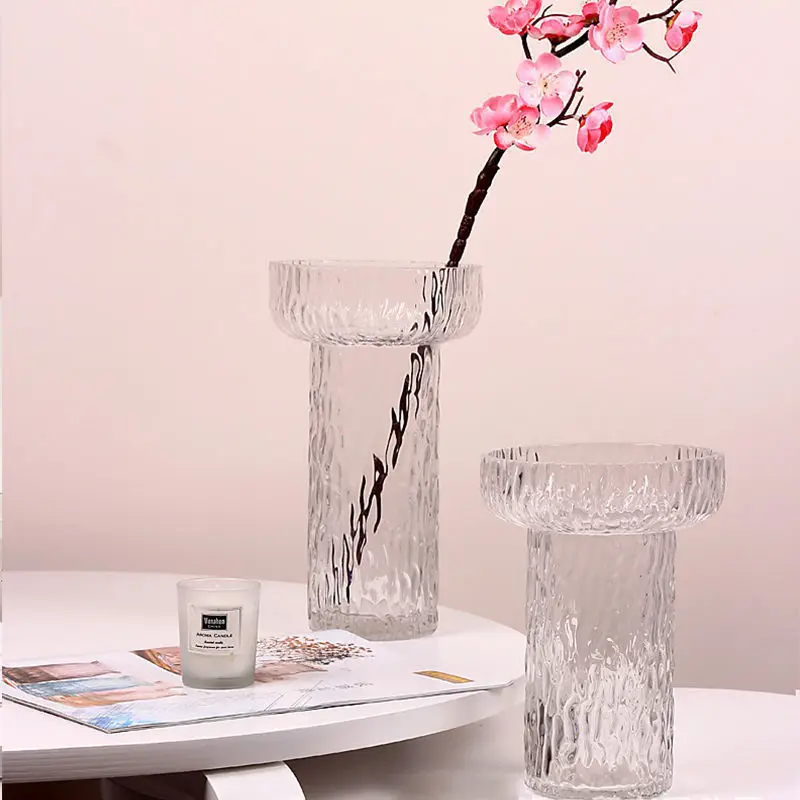 Withered  Nordic style simple transparent vase ins Feng Shui cultivation water nourishing vase glass wholesale living room dinin