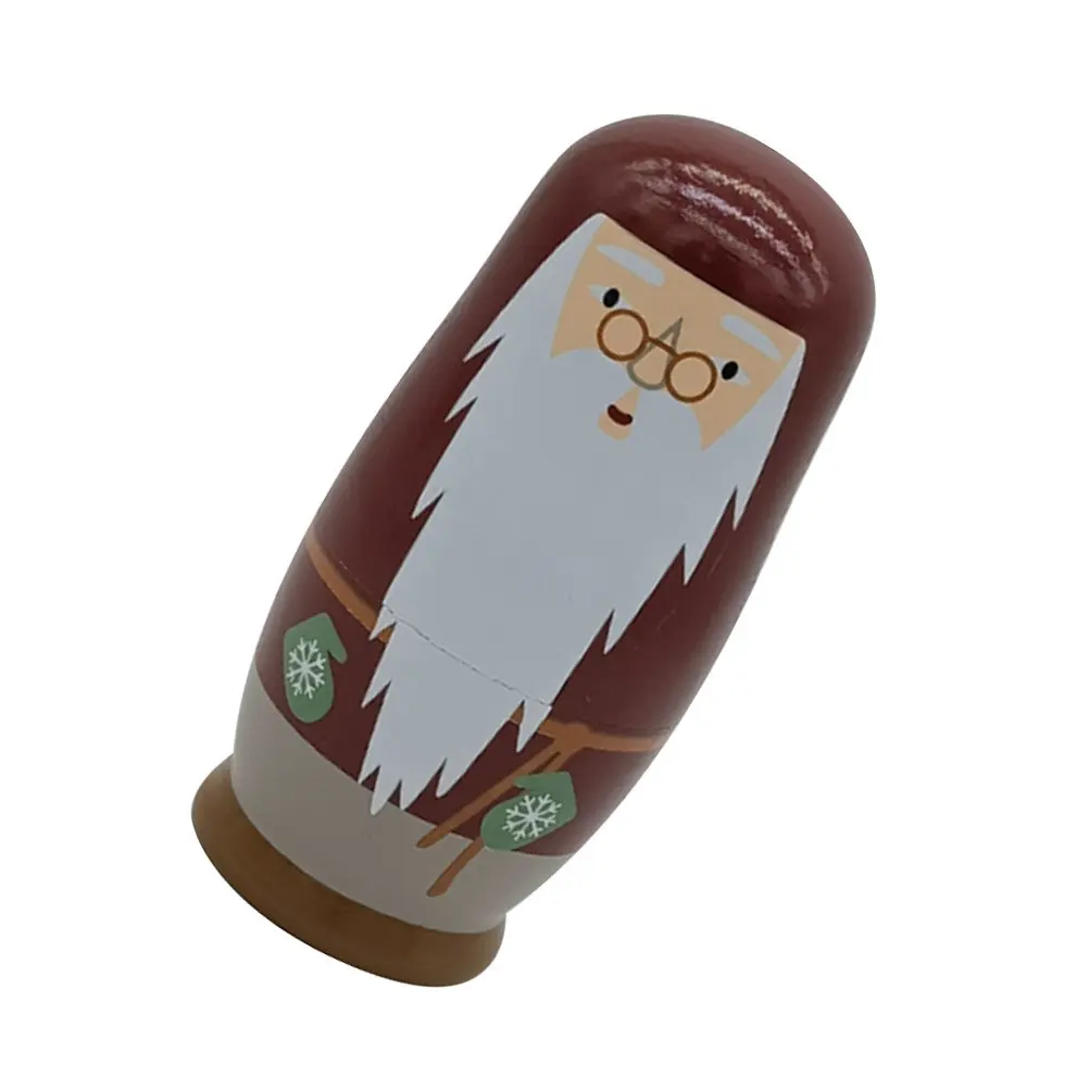 

Набор из 5-слойных деревянных русских матрешек с новогодними животными, расписанными вручную, для развлечений и декора дома