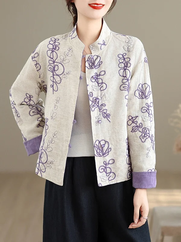 

New Chinese Sle ort Outerwear Women's Double-Sided Wear Unique Purple Button-Up Top Autumn 2025 Faion Trend