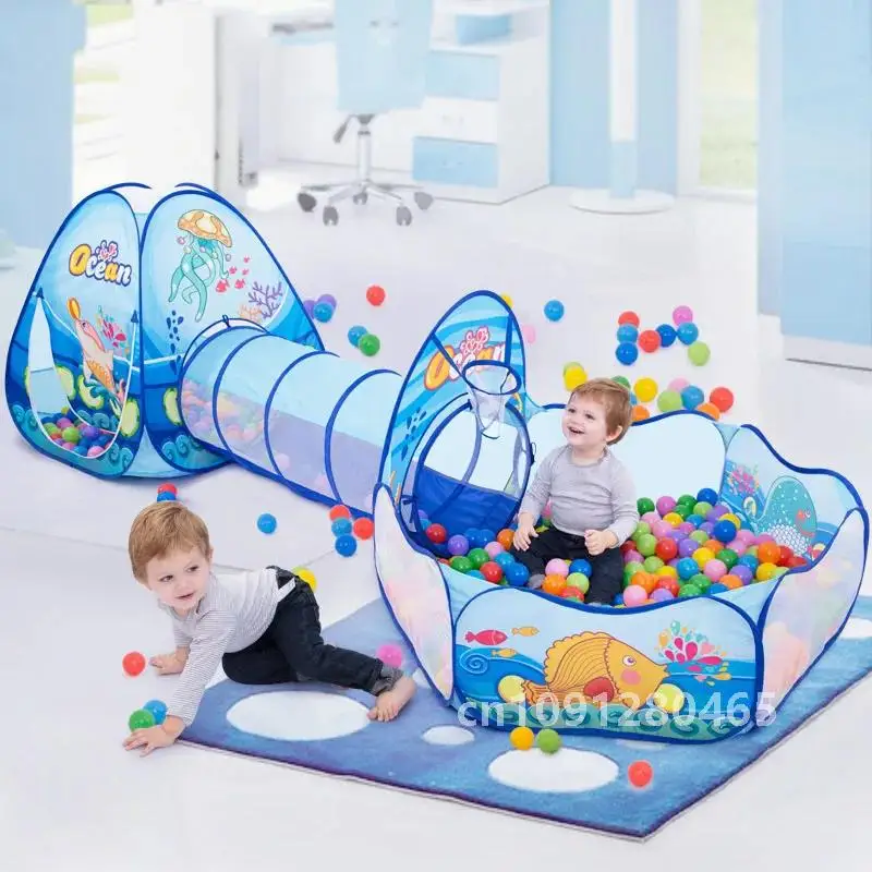 Piscine à balles portable 3 en 1 pour enfants, parc à balles pour bébé, tente pour enfants, tunnel d'inoling, aire de jeux pour enfants, cour, piscine sur le toit, cadeau