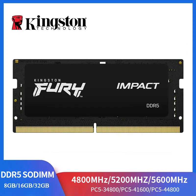 

Kingston FURY Impact DDR5 RAM 32 16 8GB 5600MHz 4800 5200MHz SODIMM Memory 260Pin SODIMM PC5-34800 41600 44800 DDR5 Notebook RAM