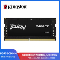 Kingston FURY Impact DDR5 RAM 32 16 8GB 5600MHz 4800 5200MHz SODIMM Memory 260Pin SODIMM PC5-34800 41600 44800 DDR5 Notebook RAM