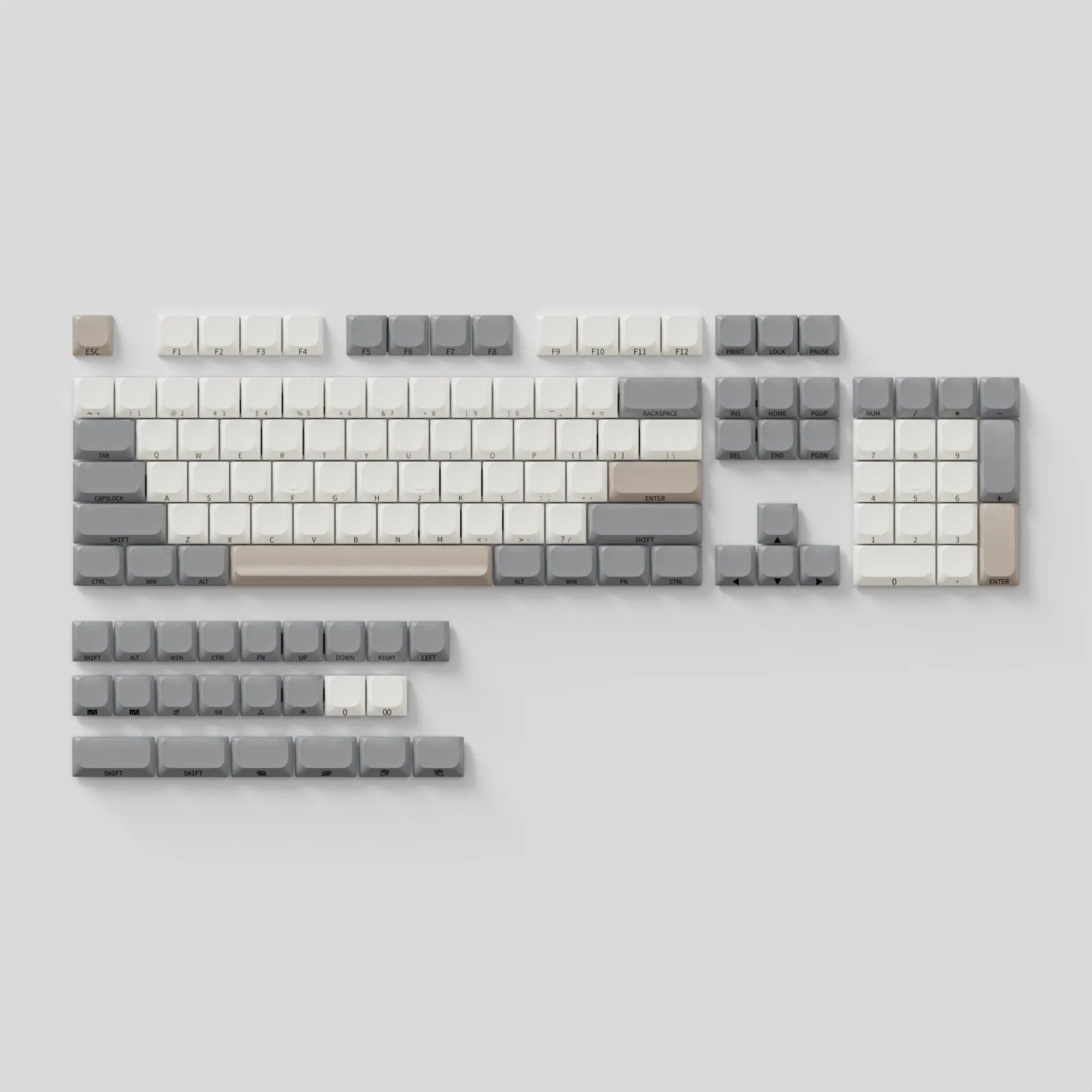 PBT five-sided thermal sublimation low-axis keycap OEME height low-axis mechanical keyboard supplementary small full set