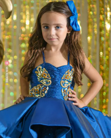 Royal Blue Mini Quinceanera Dresses Ball Gown Tulle Appliques Flower Girl Dresses For Weddings Mexican Pageant Dresses Baby