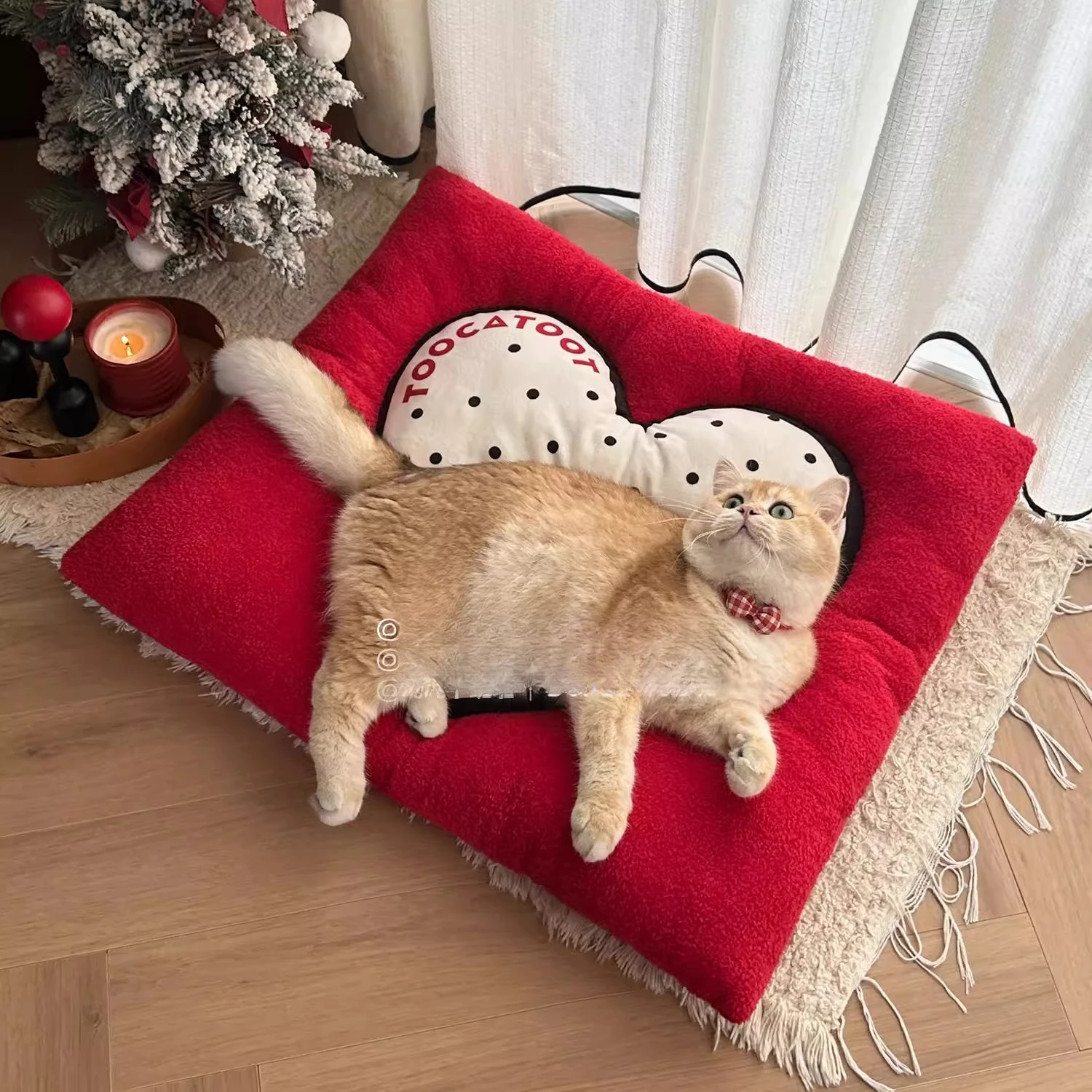 high-value love pet sleeping mat cat pad dog pad human pet shared seat cushion autumn and winter warm kennel cat nest